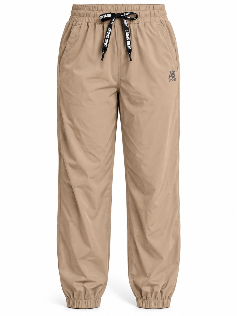 Aeropostale Sport Size L Tan Woven Jogger Pants Performance Elastic